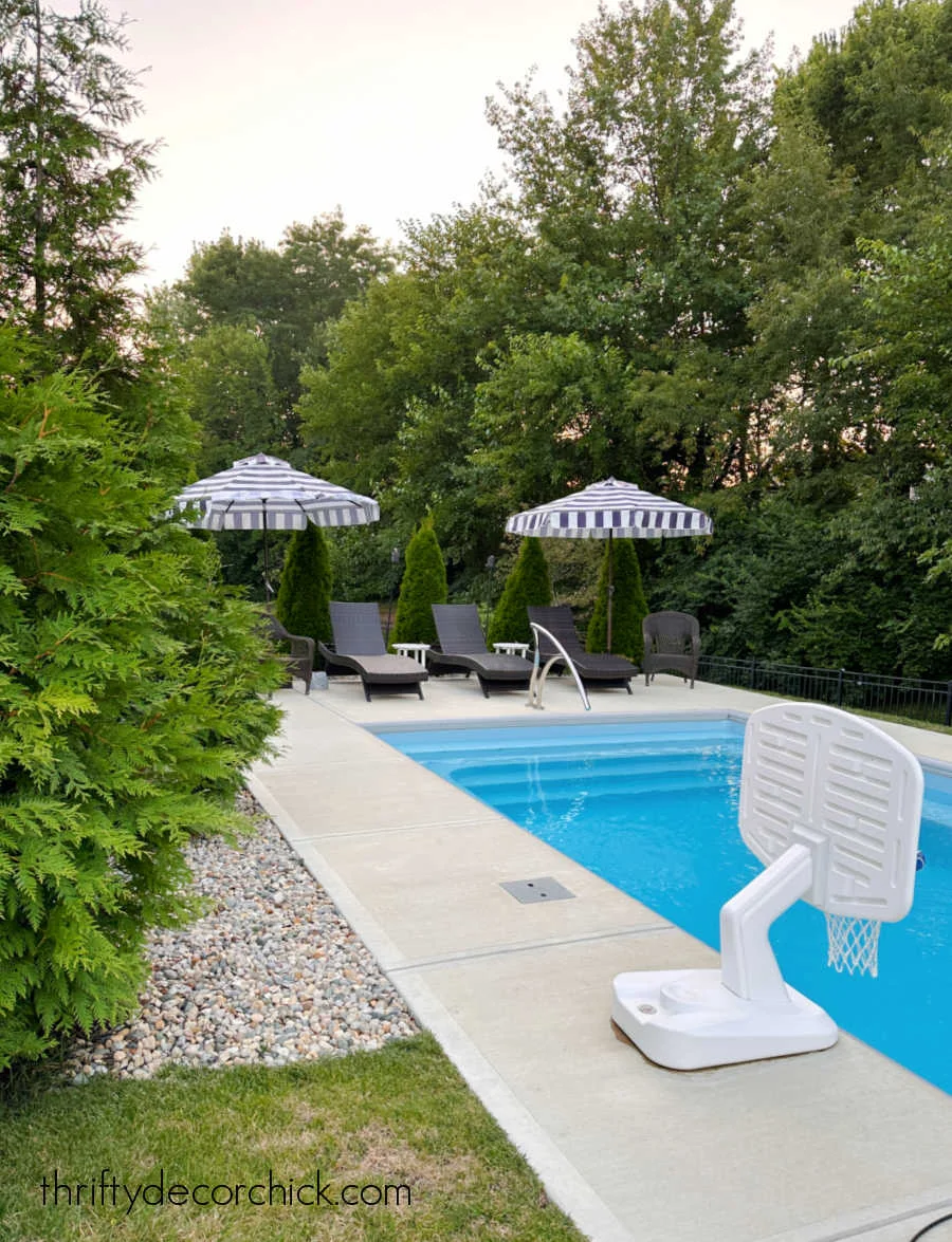 chairs around saltwater pool